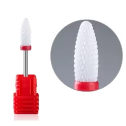 Ceramic Cone Cutter For Electric Milling Machine - Pedicure - Manicure - Nail Cutter - Fine Grain - Red