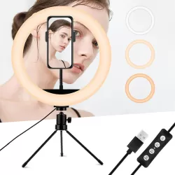 Ringlight Led Lamp - 10 Inch - Adjustable with Tripod