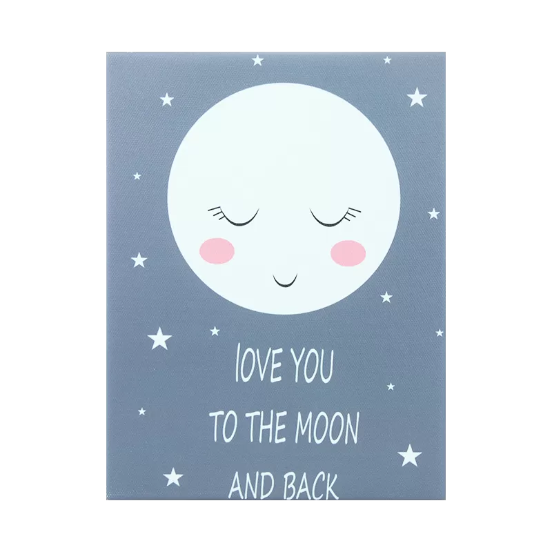 Canvas Maan "love You To The Moon" 25x35cm incl. Frame