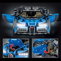 Blauwe Bugati Chiron Raceauto - 1225 Stuks - Technics - Compatibel met Grote Merken