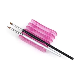 Penseel houder - Geschikt voor 5 penselen - Acryl nagel penselen - Roze