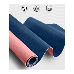 Yogamat - Extra Dik - 6 mm - Sportmat - 183x61 cm - Roze/donkerblauw