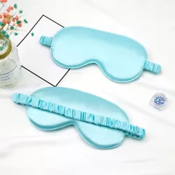Luxury silk sleeping mask - travel mask - including cover - mint green