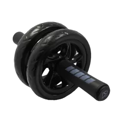 Double Abs Roller incl. Knee Mat - Abs Trainer - Training Wheel - Ab Wheel - Black